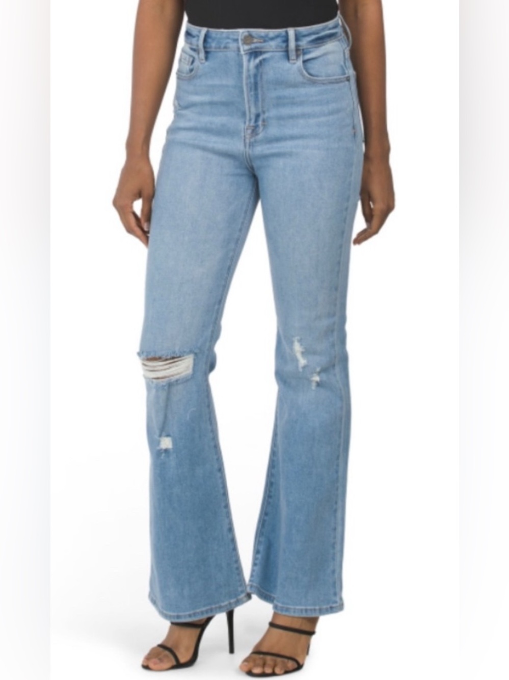 Hidden NEW The Happi Distressed Stretch Flare Jeans 27